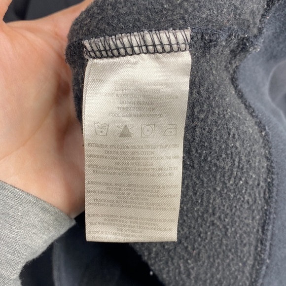 Vintage Button Black Hooded Full Zip Hooded Sweatshirt Large - Picture 7 of 8